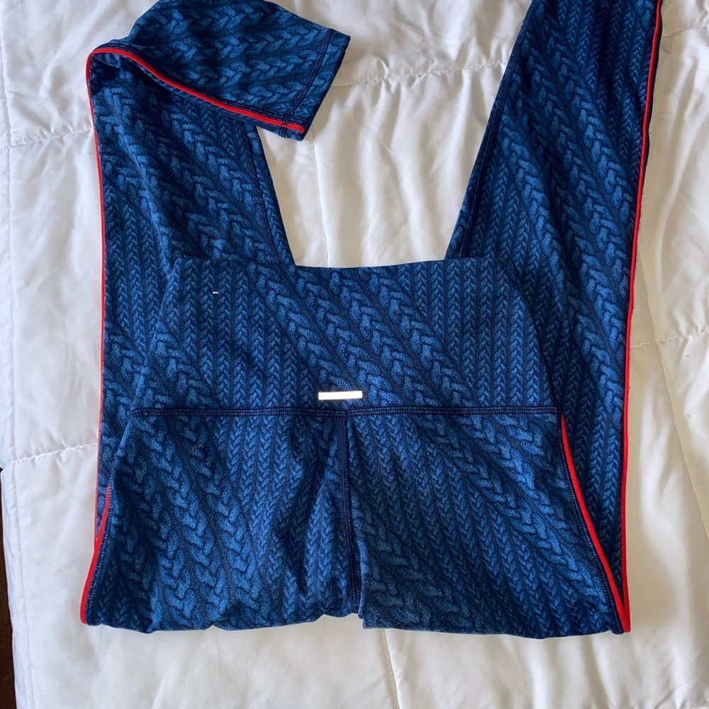 Aerie Leggings Blue pants brand new size small Chill Pay Move tights Red stripe